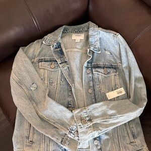 Old Navy Light Blue Distressed Denim Jacket